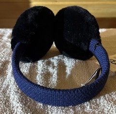 UGG WIRED EARMUFFS TEXTURED KNIT NAVY & BLACK NEW IN BOX WITH TAGS