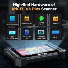 ANCEL V6 PRO Bi-directional OBD2 Scanner All System Diagnostic Key Programming