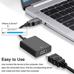 AKWOR USB to HDMI Adapter, USB 3.0 to HDMI 1080P Video Audio Converter Connec…