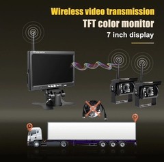 7″ 2 Camer Wireless Monitor IR Night Vision Backup Camera for Truck Caravan RV