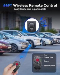 Car Security Alarm with Wireless Remote, 108dB Loud Siren, 3-Level