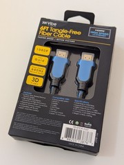 VIBE 6ft Tangle-Free Fiber Cable HDMI 1080 High Speed w/Ethernet 1080P 3D Video