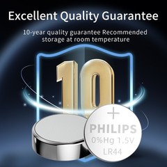 Philips 40PCS AG13 LR44 A76 357 LR1154 SR1154 SR44 1.5V Button Battery Coin Cell