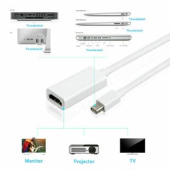 Mini Display Port DP Thunderbolt to HDMI Adapter Cable For Laptop Desktop PC