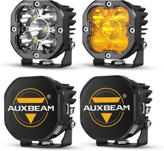 AUXBEAM 3″ LED Work Light Bar Cube Pods Driving Fog Ditch Lights + Covers Shield