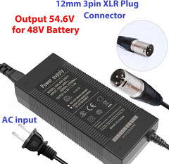 UL Certified 54.6V Fast Charger with XLR Plug – 13S 48V Lithium Battery Charger