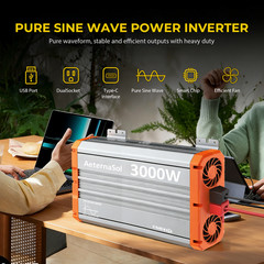 3000W 6000W Pure Sine Wave Inverter 12V DC to 120V AC Converter Remote Control