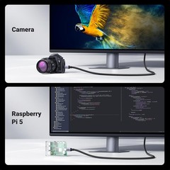 UGREEN 8K Micro HDMI to HDMI Cable 48Gbps, 8K@60Hz Braided for GoPro/RPi5/Camera