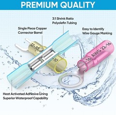 Heat Shrink Wire Connectors, Waterproof Automotive Marine Electrical Terminals K