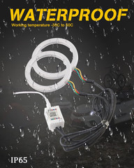 led 1-Pair 70MM 72SMD COB RGB LED Halo Ring Angel Eyes Universal for Motorcycle