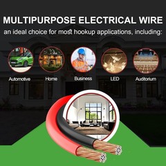 Heavy-Duty 40FT 18 Gauge Hookup Wire for LED Lights & Electrical Applications