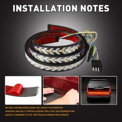 60″ 528LED Truck Strip Tailgate Light Bar Reverse Brake Tail Flowing Turn Signal