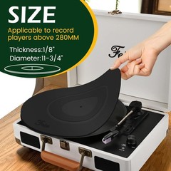 Turntable Platter Mat Black Rubber Silicone Design for Universal to All LP Vinyl