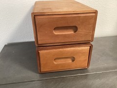 2 Vintage Solid Wood Media Storage Box Case Hand Rubbed Oiled Lot of 2