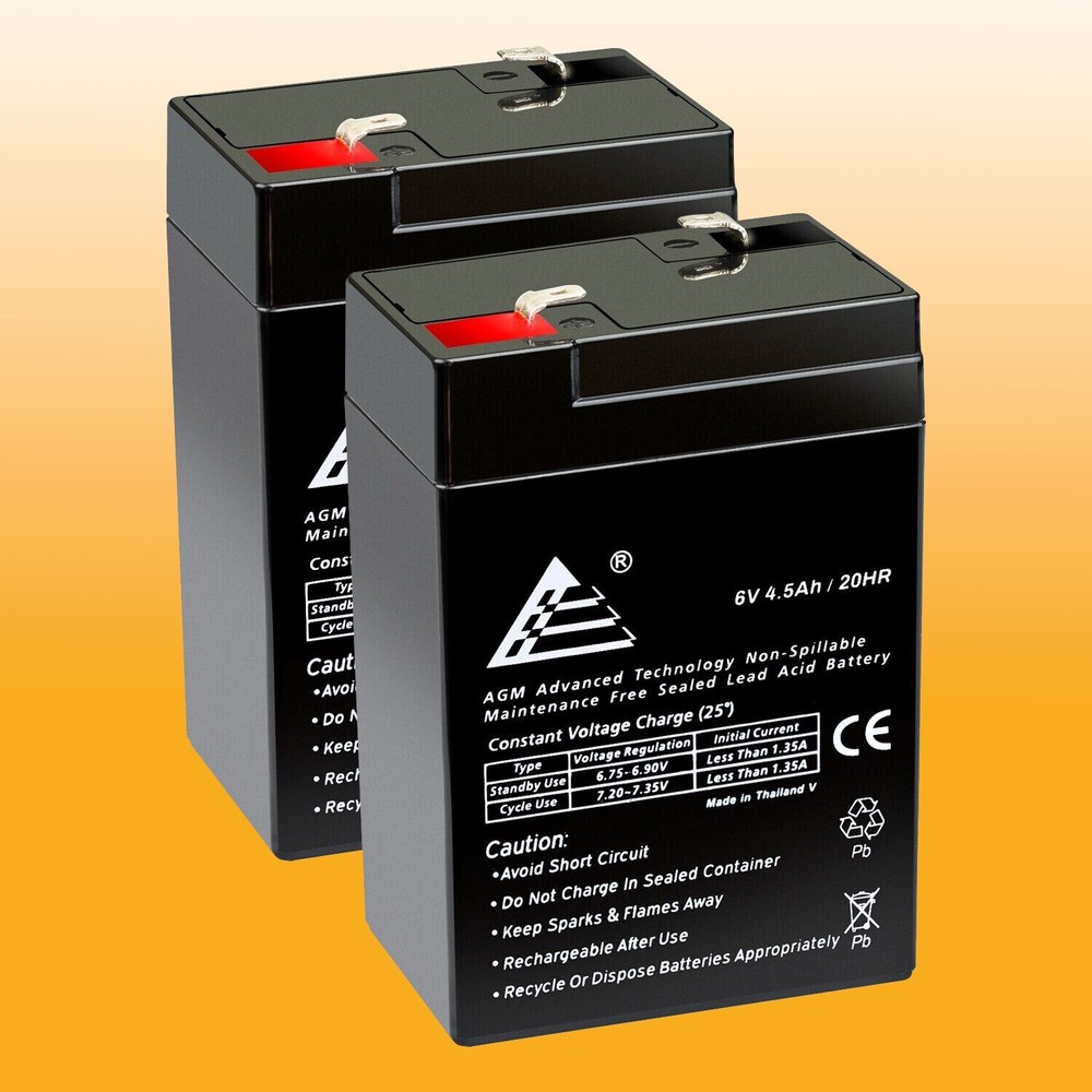UPG Replacement 2 Pack – BATTERY 6V 6 VOLT SLA VRLA RECHARGEABLE 4, 4.5,5 AH