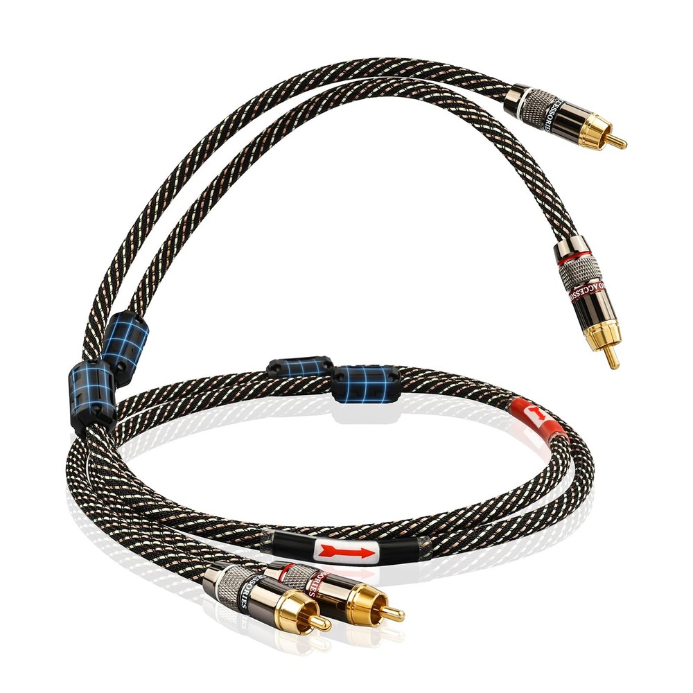 Audiophile HiFi 4.92ft Audio RCA Cables – 2RCA Male to Male,15 AWG,4N OFC Cor…