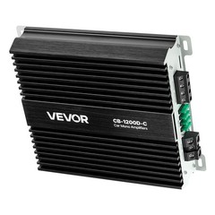 VEVOR Monoblock Car Amplifier Class D Subwoofer Amplifier 1200W RMS 1/2/4 Ohm