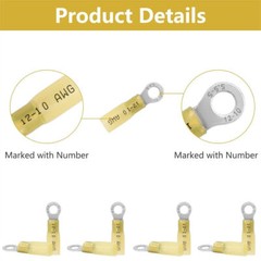 10-100x Waterproof Crimp Wire Connectors Heat Shrink Ring Terminals 12-10 AWG