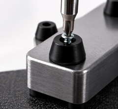 1-1/2″ x 3/4″ Natural Rubber Audio Isolation Mount Feet w #8 Hardware 4 Pack
