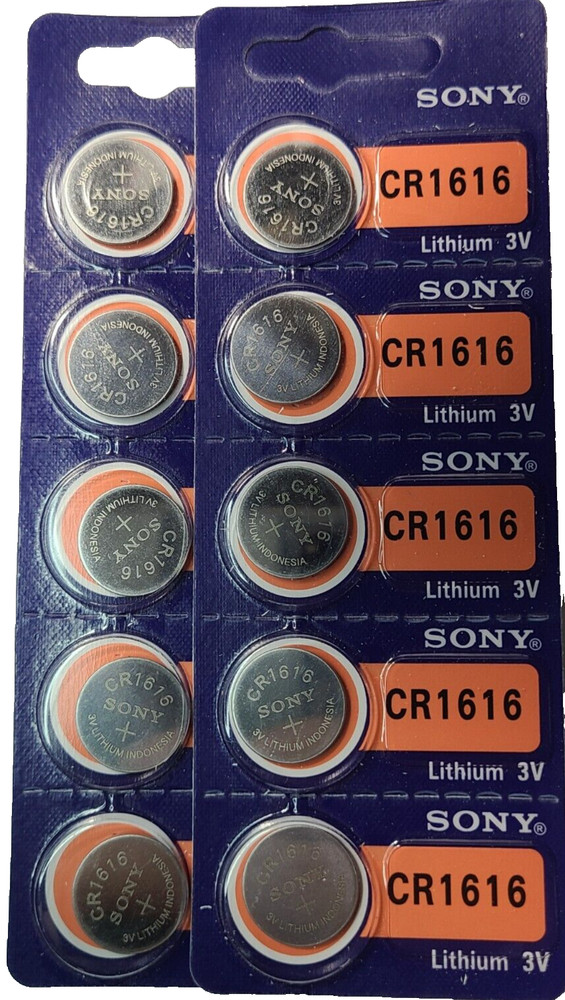 CR1616 SONY MURATA 10PK 3V LITHIUM (GREAT EX 2034) DL1616 ECR1616 FREE SHIP&TRAK