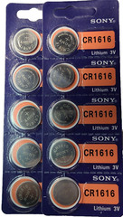 CR1616 SONY MURATA 10PK 3V LITHIUM (GREAT EX 2034) DL1616 ECR1616 FREE SHIP&TRAK