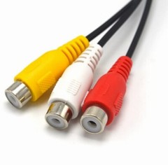 10FT 3-RCA Male to Female Extension Audio Video Cable TV HDTV DVD Cord AV N323