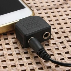 1 Male to 2 Female Gold Plated 3.5mm Y Audio Splitter Headphone Adapter Black Y