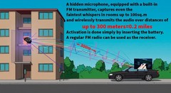 Hidden Mini Spy Audio Wireless Listening Voice Device FM mic . Signal Up To 300m