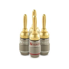 Nakamichi FanLock Excel Series 24k Gold Plated Banana 4 Pcs (2-Pairs),