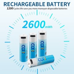 4 PCS 1.5V AA AAA USB-C Rechargeable Batteries 1.5 Volt Lithium Li-ion Battery