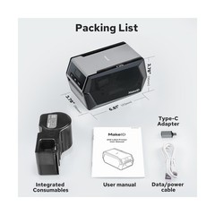 Makeid D50 Industrial Label Printer, Desktop Label Maker 2″ Print Head, Mobil…