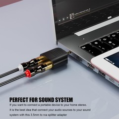 3.5MM to RCA Splitter Adapter, Gold Plated 3.5 mm TRS to Dual RCA Female Jack…