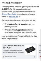 Ground Zero Car Amplifier ground zero gzca 8.0 spl m2 ——AS IS —-