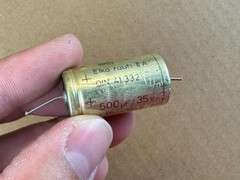 3 Vintage 1968 ROE 500 uf 35v Axial Capacitors TEST GREAT for Fender Guitar Amp