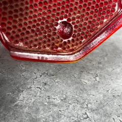Vintage Red Tail Light Lens Chevron V-Shape Textured Glass Part 13450