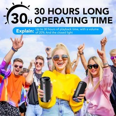 Gift-Worthy Portable Bluetooth Speaker – 30 Hours of Playtime & Dual Drivers
