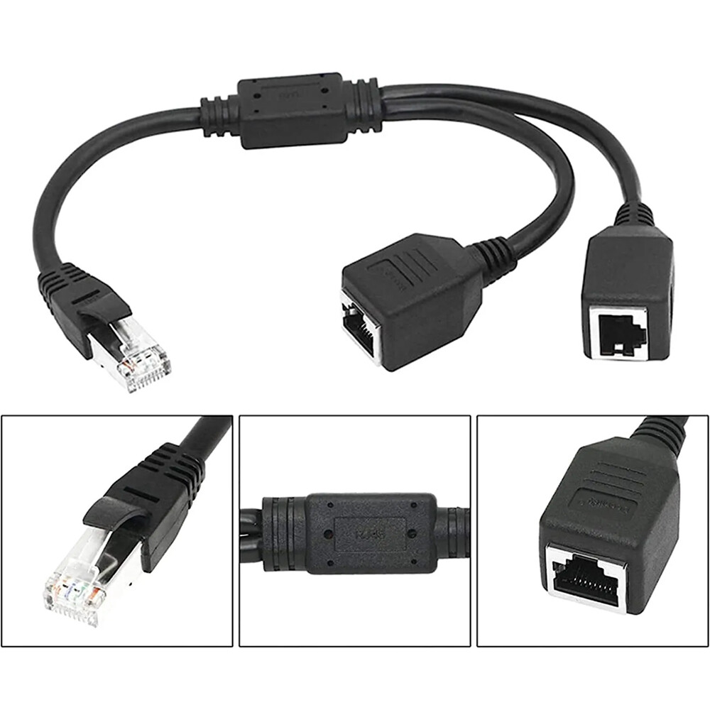 RJ45 CAT6/5/7 LAN Ethernet Cable Connector Splitter Adapter 1 to 2/3 Ways