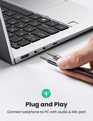 Headphone Splitter Adapter 3.5mm 2 Male to Female Y Cable for PC Laptop Gaming