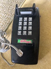 Vintage Bell System Western Electric Black Wall Telephone Touch-Tone 2554 used