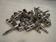 Lot of 12 1/4″ Right Angle TRS Stereo Audio Cable Plugs 6.35mm Connector Adapter