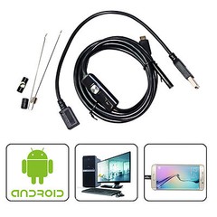 6 LED 7mm Endoscope Waterproof Inspection Borescope Camera 5M Cable For Android