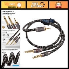 3.5mm TRS to Dual 6.35mm TS Y Splitter Audio Cable, 1/8 to 1/4 Stereo, 6.56ft
