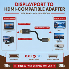 4K Display Port to HDMI Male Female Adapter Converter DisplayPort DP to HDMI