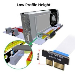 10cm 90° Low Profile PCI-E Express 1X Slot Riser Card Extender Flex Ribbon Cable