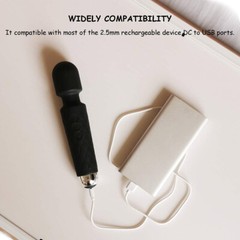 Replacement DC Fast Charging Cable USB To 2.5mm Adapter Cord for Wand Massager