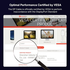 16K Displayport Cable 2.1, [VESA Certified] DP Cord [16K@60Hz,8K@120Hz,4K@240Hz]