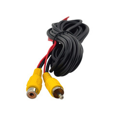 AV RCA Extension Cable 10ft Male to Female with Power Wires for Rear View Camera