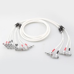 Pair Silver Plated 8N OCC Bi-wire HiFi Speaker Cable Banana Loudspeaker Cord