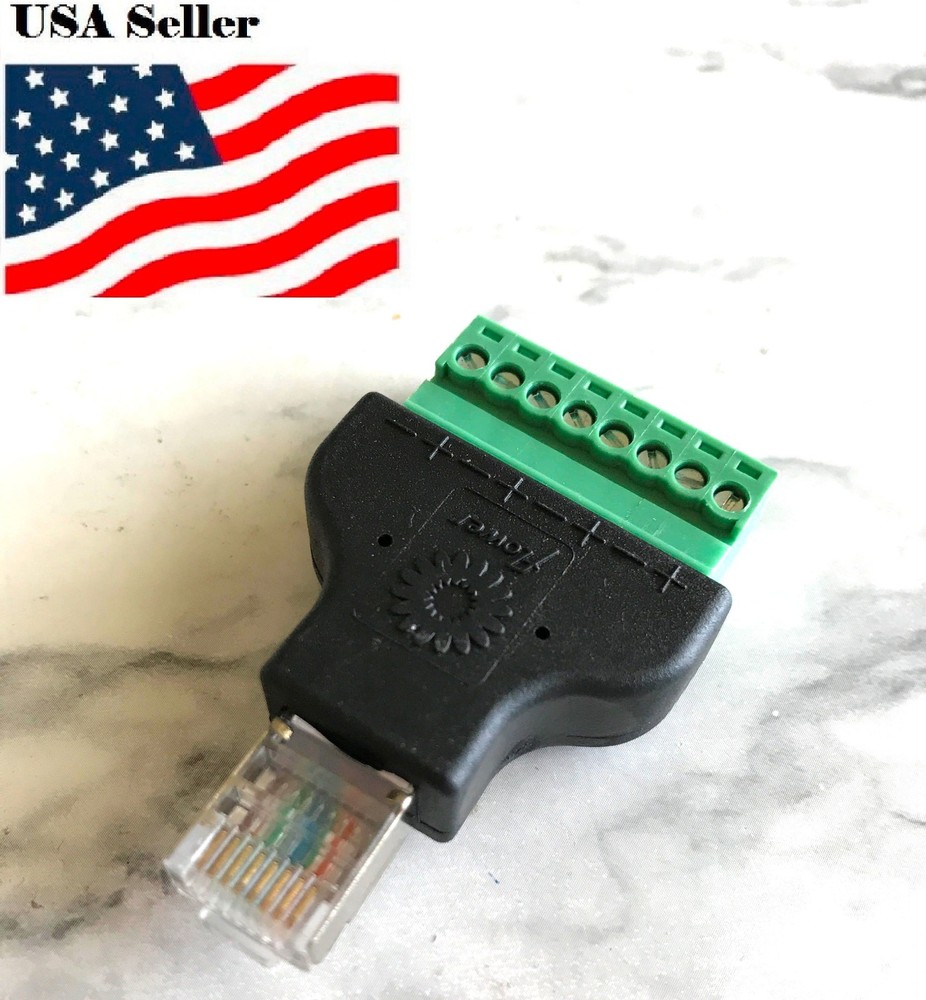 Ethernet RJ45 Male Screw Terminal 8Pin CCTV Digital DVR Adapter Connector