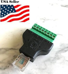 Ethernet RJ45 Male Screw Terminal 8Pin CCTV Digital DVR Adapter Connector